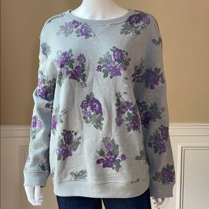 NWT Karen Scott xxl soft floral sweatshirt purple